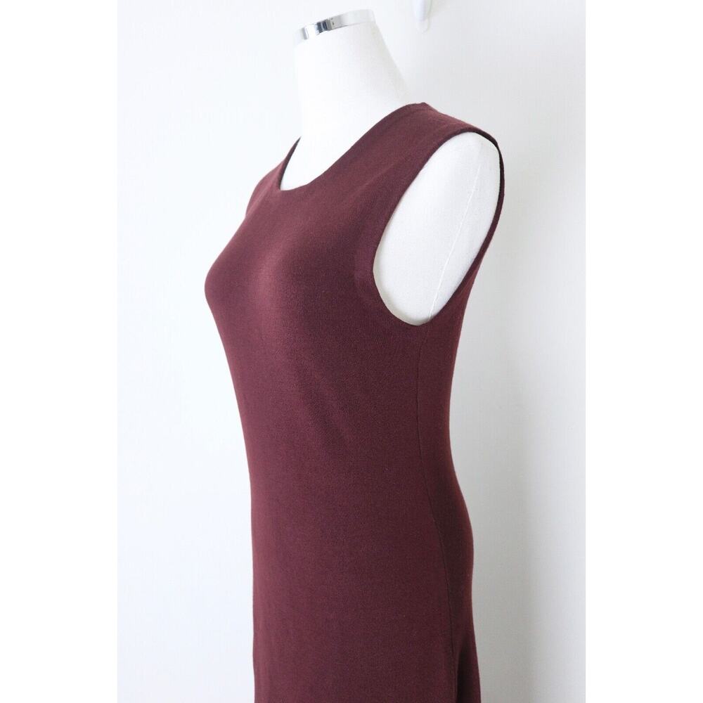 Theory Size M Koldeen Preen Wool Midi Sweater Dress Sleeveless Cassis Red - Picture 6 of 12